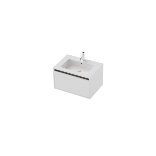 Vanity 700 1 Drawer Wall Centre Basin Gloss/Woodgrain/Colour (F2 Finish)