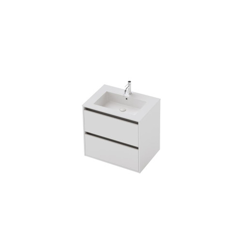 Vanity 700 2 Drawer Wall Centre Basin Gloss/Woodgrain/Colour (F2 Finish)