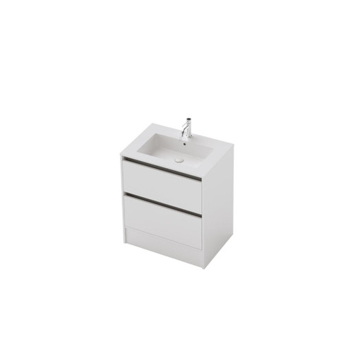 Vanity 700 2 Drawer Floor Centre Basin White Velvet (F1 Finish)