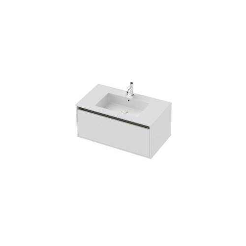 Vanity 900 1 Drawer Wall Centre Basin White Velvet (F1 Finish)