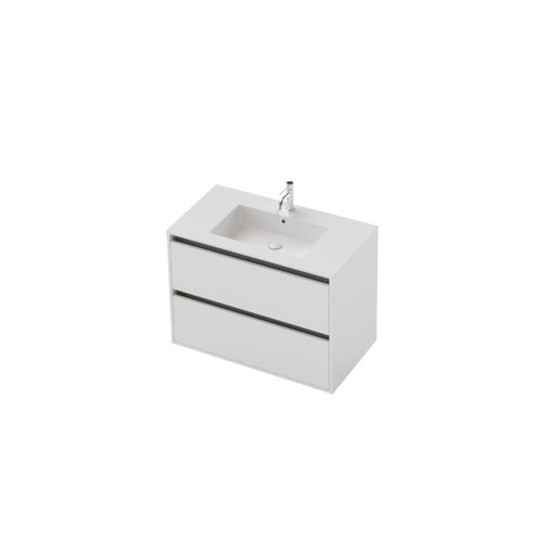 Vanity 900 2 Drawer Wall Centre Basin Gloss/Woodgrain/Colour (F2 Finish)
