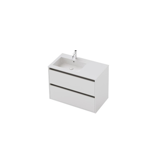 Vanity 900 2 Drawer Wall Left Basin Gloss/Woodgrain/Colour (F2 Finish)