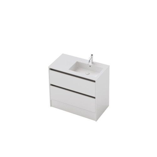 Vanity 900 2 Drawer Floor Right Basin Gloss/Woodgrain/Colour (F2 Finish)