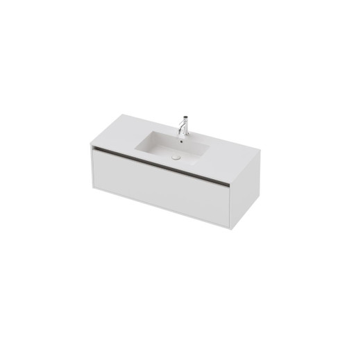 Vanity 1200 1 Drawer Wall Centre Basin Gloss/Woodgrain/Colour (F2 Finish)