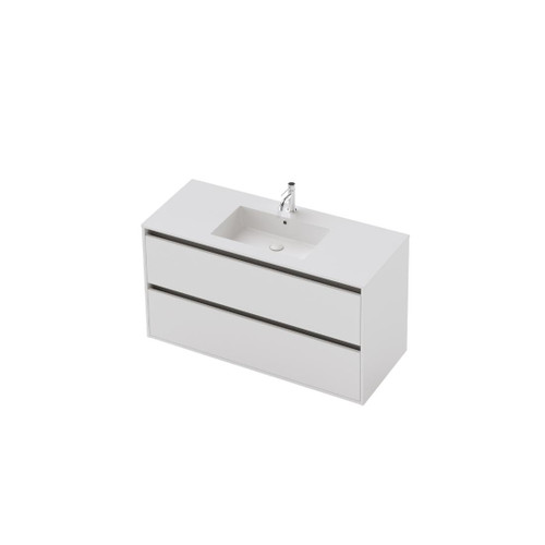 Vanity 1200 2 Drawer Wall Centre Basin Gloss/Woodgrain/Colour (F2 Finish)