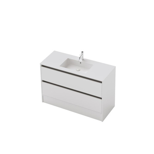 Vanity 1200 2 Drawer Floor Centre Basin Gloss/Woodgrain/Colour (F2 Finish)