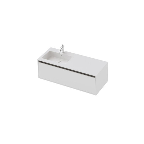 Vanity 1200 1 Drawer Wall Left Basin Gloss/Woodgrain/Colour (F2 Finish)