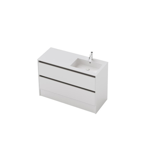 Vanity 1200 2 Drawer Floor Right Basin Gloss/Woodgrain/Colour (F2 Finish)