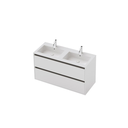 Vanity 1200 2 Drawer Wall Double Basin Gloss/Woodgrain/Colour (F2 Finish)