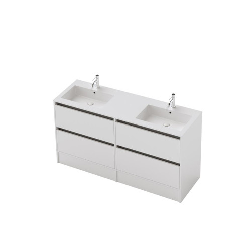 Vanity 1500 4 Drawer Floor Double Basin Softmatte (F3 Finish)