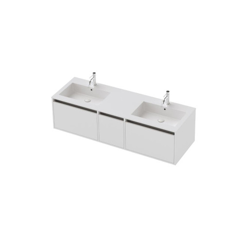 Vanity 1500 1 Door 2 Drawer Wall Double Basin Softmatte (F3 Finish)