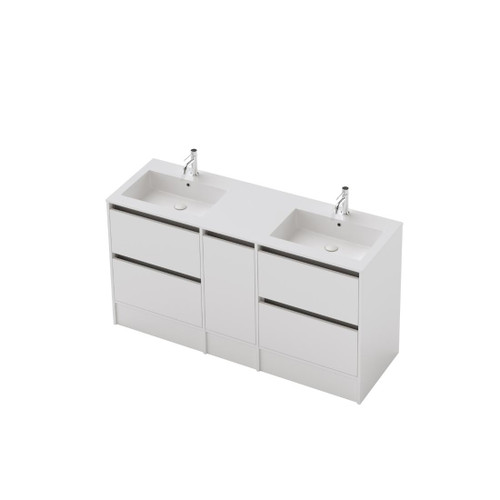 Vanity 1500 1 Door 4 Drawer Floor Double Basin Softmatte (F3 Finish)