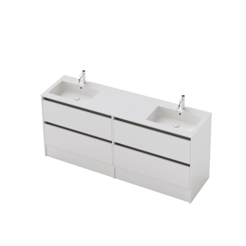 Vanity 1800 4 Drawer Floor Double Basin Gloss/Woodgrain/Colour (F2 Finish)