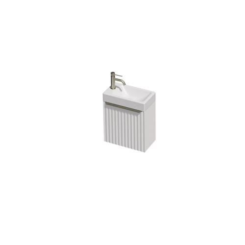 Vanity 400 1 Door Wall Eli Basin Dura 22shell White Satin (F2 Finish)