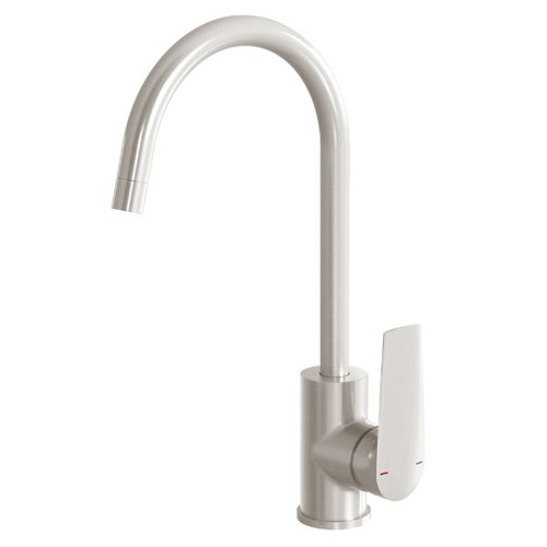 Arlo Sink Mixer 200mm Gooseneck Brushed Nickel Lead Free