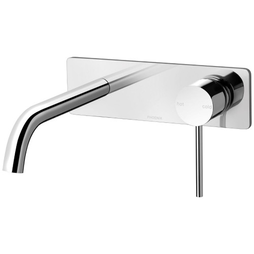 Vivid Slimline Wall Basin / Bath Mixer Set SwitchMix Fit-Off Kit 180mm Chrome Lead Free