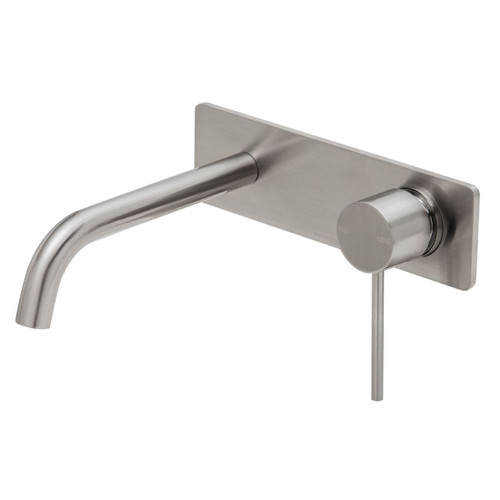 Vivid Slimline Wall Basin / Bath Mixer Set SwitchMix Fit-Off Kit 180mm Brushed Nickel Lead Free