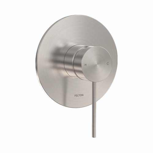 Linea All Pressures Shower Mixer 150mm Brushed Stainless Finish