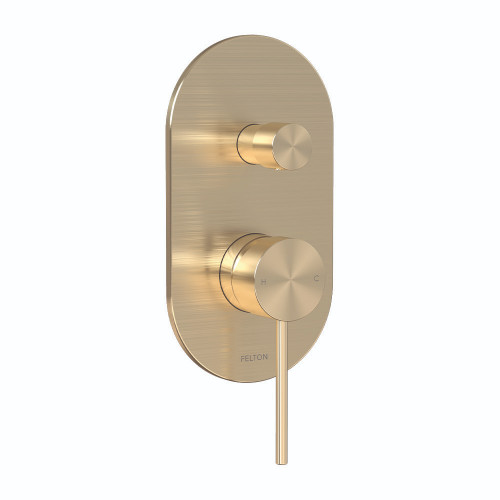 Linea Diverter Mixer Mains Pressure Brushed Gold
