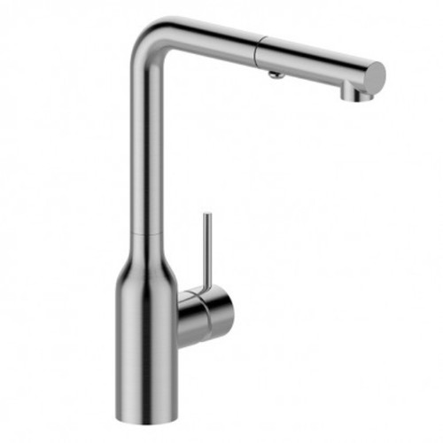 Square Kitchen Mixer With Pullout Spray Stainless Steel