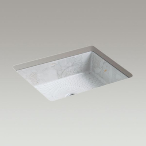 Kathryn Undercounter Basin Vitreous China 502 x 397mm With Empress Bouquet Design 14275-SMC-0