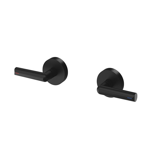Vivid Slimline Plus Wall Top Assemblies Lever 15mm Extended Spindles Matte Black Lead Free