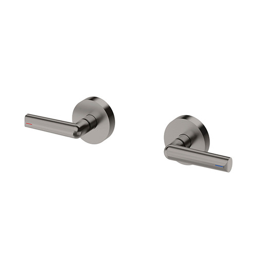 Vivid Slimline Plus Wall Top Assemblies Lever 15mm Extended Spindles Brushed Carbon Lead Free