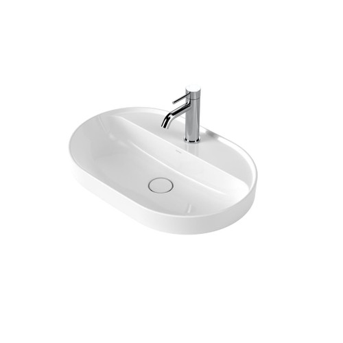 Liano II 600 Pill Inset Basin 1 Taphole No Overflow White