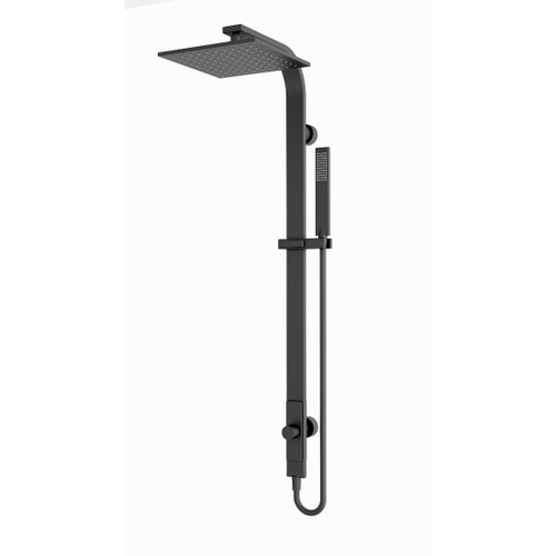 Astra Rain Square Twin Shower Matte Black Single Hose
