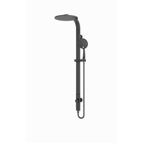 Astra Rain Round Twin Shower Matte Black Single Hose