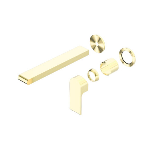 Bianca Wall Basin Bath Mixer Brushed Gold Separate Back Plate 230mm Trim Kits Only