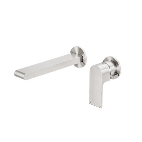 Bianca Wall Basin Bath Mixer Brushed Nickel Separate Back Plate 187mm