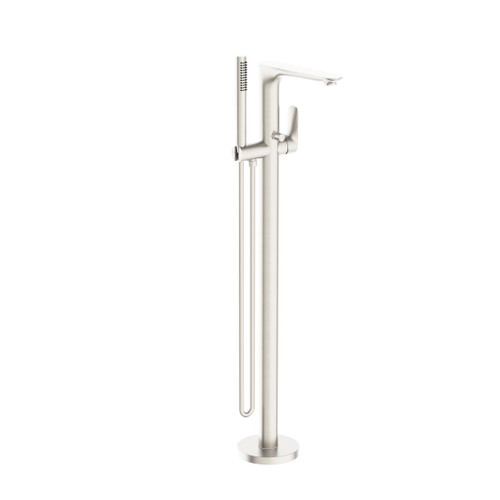 Bianca Freestanding Bath Mixer Brushed Nickel With Hand Shower