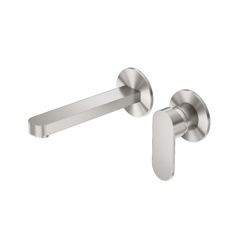 Ecco Wall Basin Bath Mixer Brushed Nickel Separate Back Plate