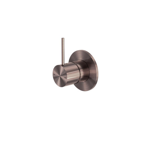 Mecca Shower Mixer Brushed Bronze Handle Up 80mm Plate