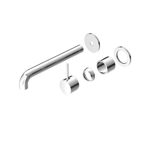 Mecca Wall Basin Bath Mixer Chrome Separate Back Plate Handle Up 230mm Trim Kits Only