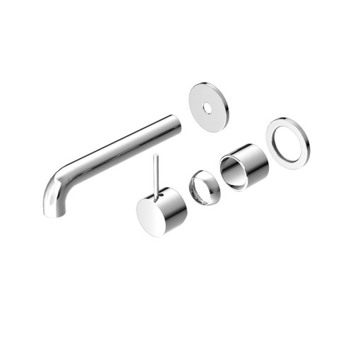 Mecca Wall Basin Bath Mixer Chrome Separate Back Plate Handle Up 185mm Trim Kits Only