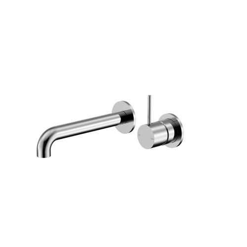 Mecca Wall Basin Bath Mixer Chrome Separate Back Plate Handle Up 185mm