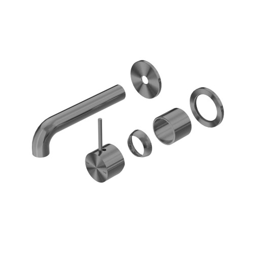 Mecca Wall Basin Bath Mixer Gun Metal Separate Back Plate Handle Up 120mm Trim Kits Only