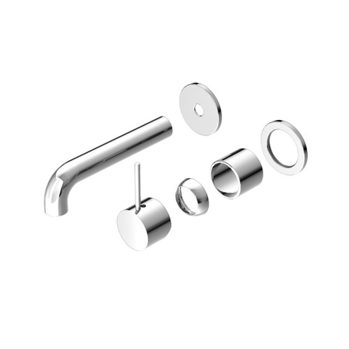 Mecca Wall Basin Bath Mixer Chrome Separate Back Plate Handle Up 120mm Trim Kits Only