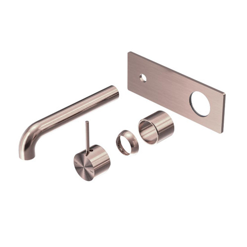 Mecca Wall Basin Bath Mixer Brushed Bronze Handle Up 260mm Trim Kits Only