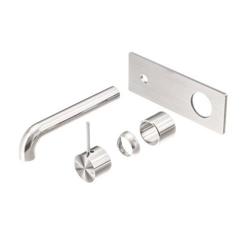 Mecca Wall Basin Bath Mixer Brushed Nickel Handle Up 230mm Trim Kits Only