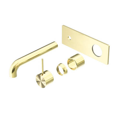 Mecca Wall Basin Bath Mixer Brushed Gold Handle Up 230mm Trim Kits Only