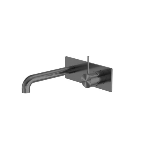 Mecca Wall Basin Bath Mixer Gun Metal Handle Up 230mm