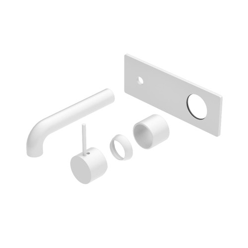 Mecca Wall Basin Bath Mixer Matte White Handle Up 160mm Trim Kits Only