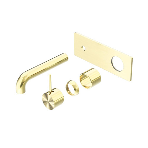 Mecca Wall Basin Bath Mixer Brushed Gold Handle Up 160mm Trim Kits Only