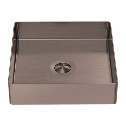 Opal Stainless Steel Basin Brushed Bronze Square 400mm
