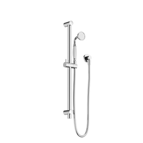 York Shower Rail Chrome With White Porcelain Hand Shower