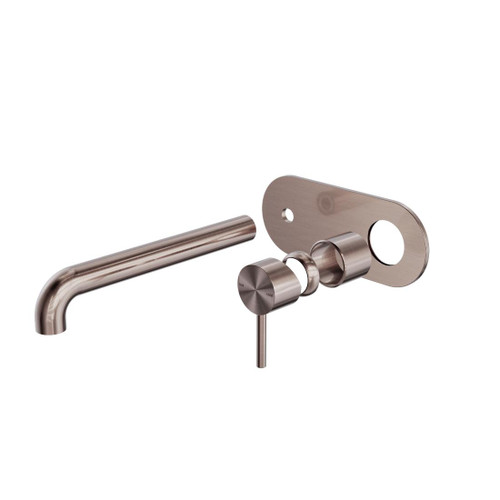 Zen Wall Basin Bath Mixer SS316L Brushed Bronze 230mm Spout Trim Kits Only