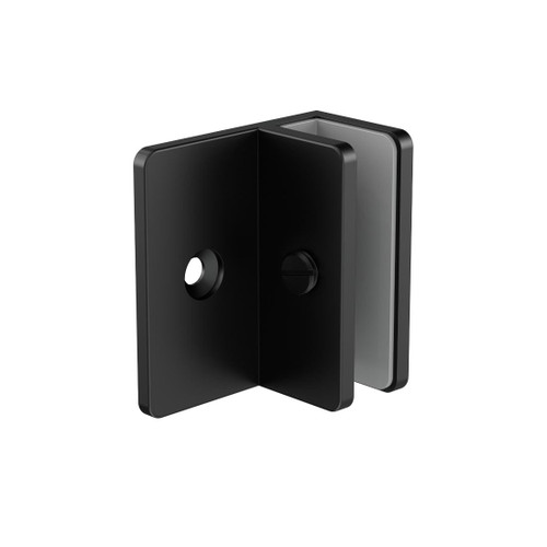 Shower F Bracket Matte Black 10mm Glass